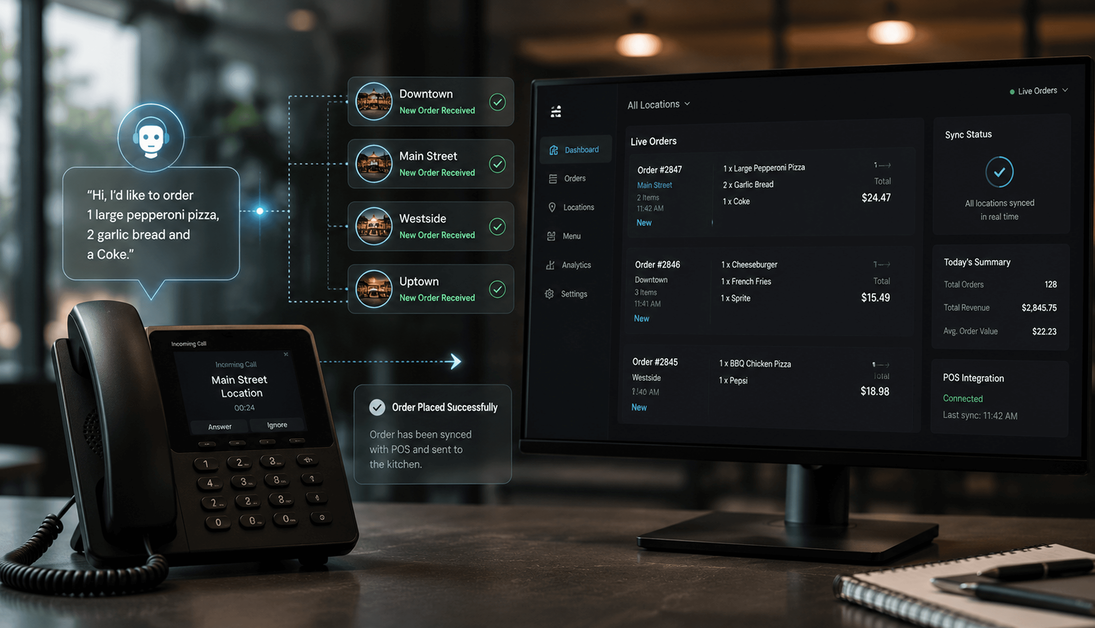 AI Voice Ordering Platform for Multi-Location Restaurant Phone Orders