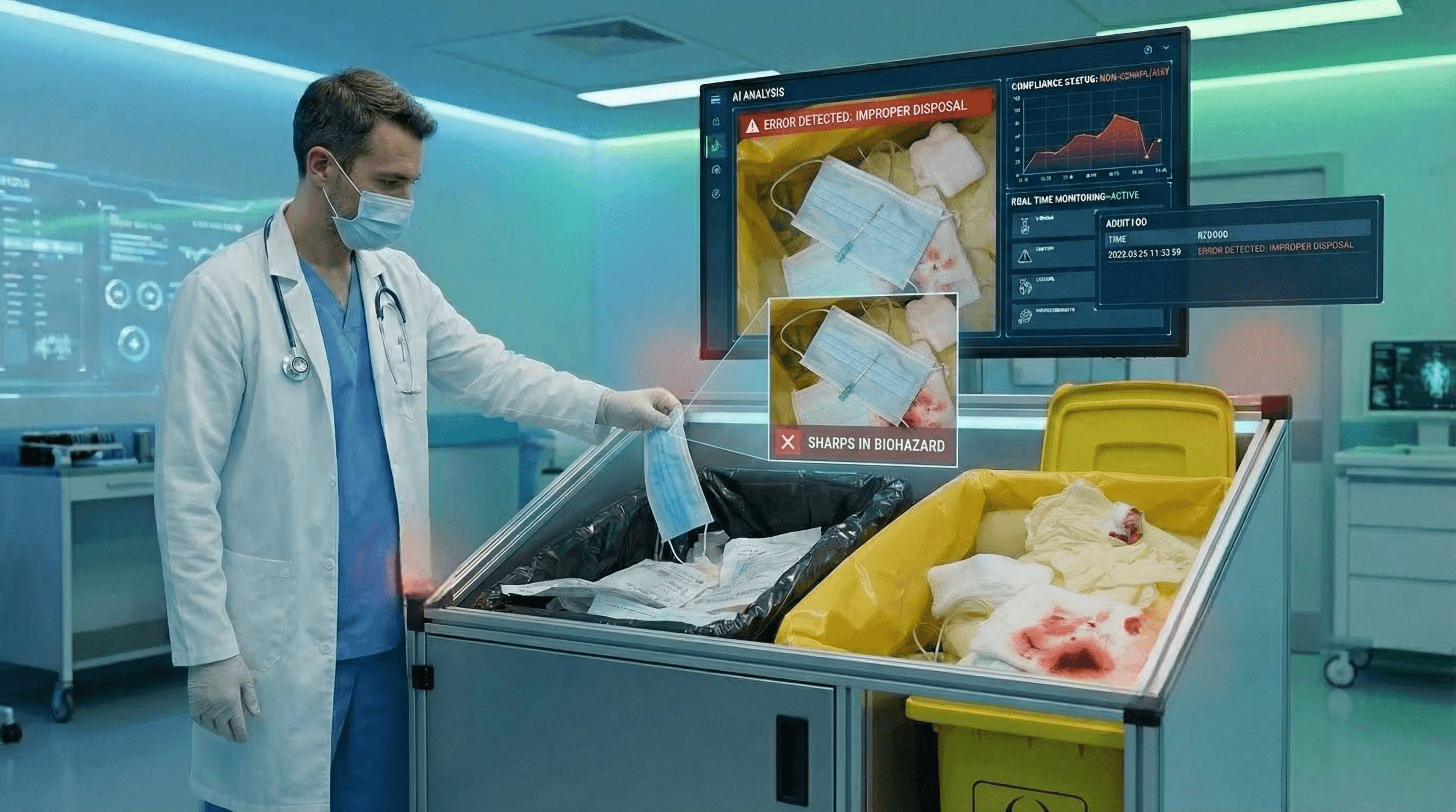 AI Medical Waste Monitoring Hero Background