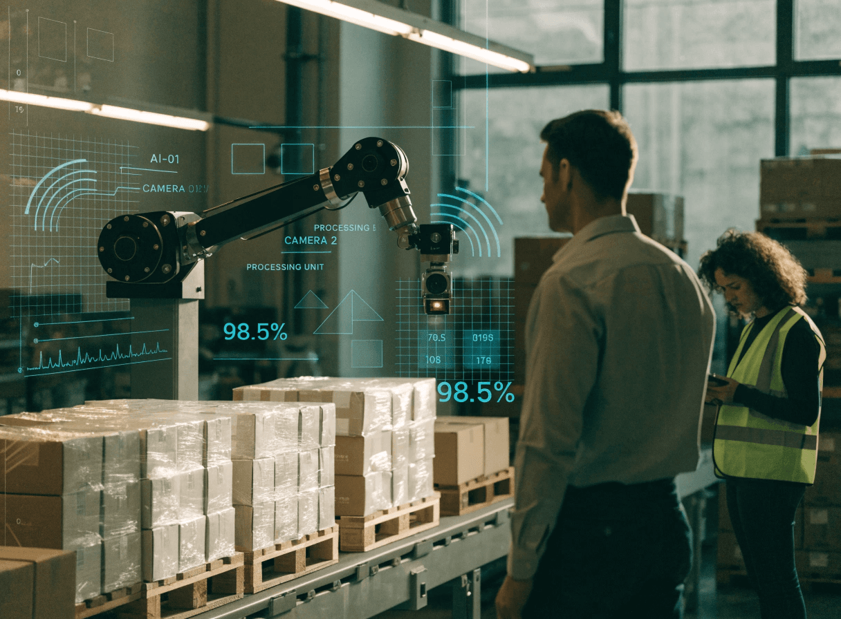 Engineer monitoring connected devices in an industrial facility
