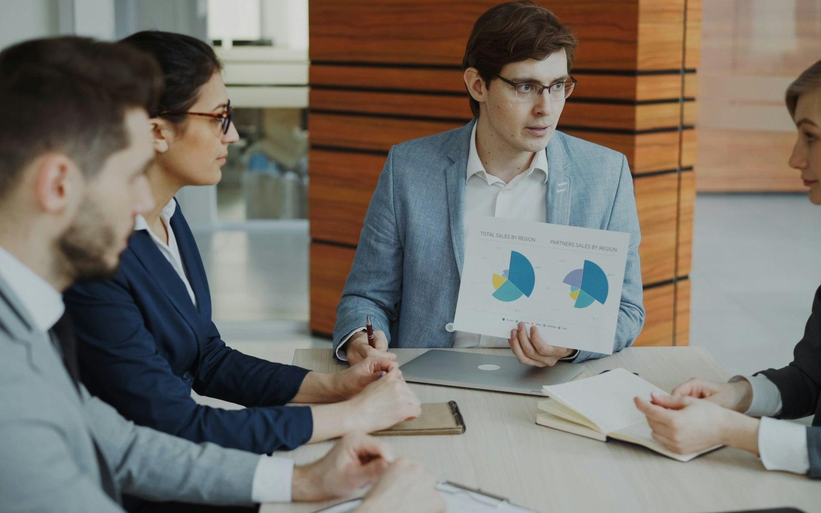 Team reviewing AI strategy