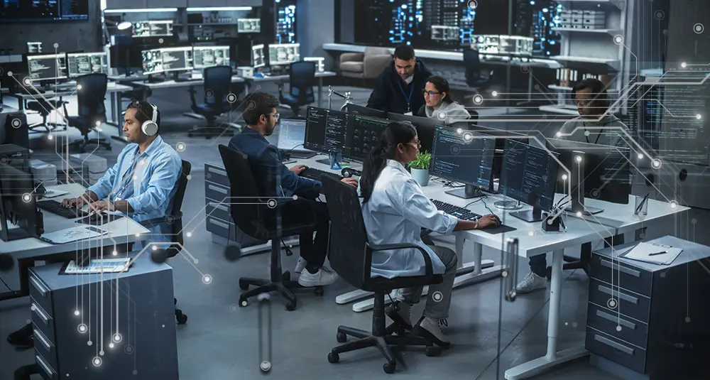 AI Cybersecurity Industry Illustration